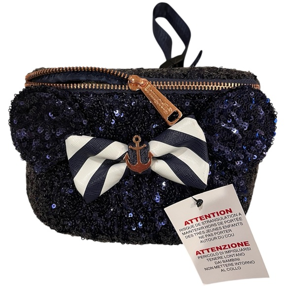 NWT Loungefly • Disney Cruise Line Navy Sequin Belt Bag/Fanny Pack - Picture 3 of 8